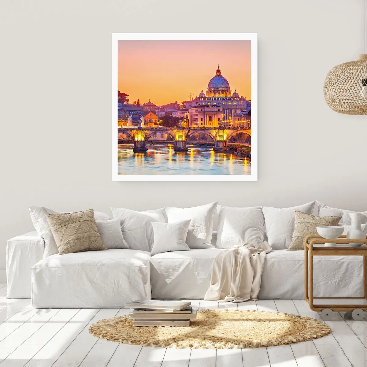 Affiche - Poster - Coucher de soleil sur la ville éternelle - 50x50 cm