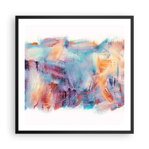 Affiche dans un cadre noir - Poster - Un désordre coloré - 60x60 cm