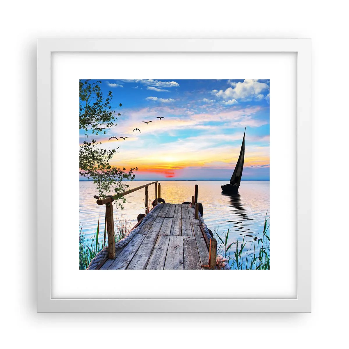 Affiche dans un cadre blanc - Poster - Bonsoir! - 30x30 cm