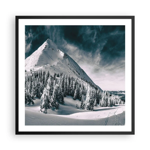 Affiche dans un cadre noir - Poster - Le pays de la neige et de la glace - 60x60 cm