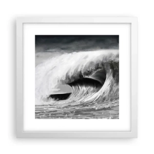Affiche dans un cadre blanc - Poster - La colère de l'océan - 30x30 cm