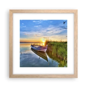 Affiche dans un chêne clair - Poster - La crique où les rêves deviennent réalité - 30x30 cm