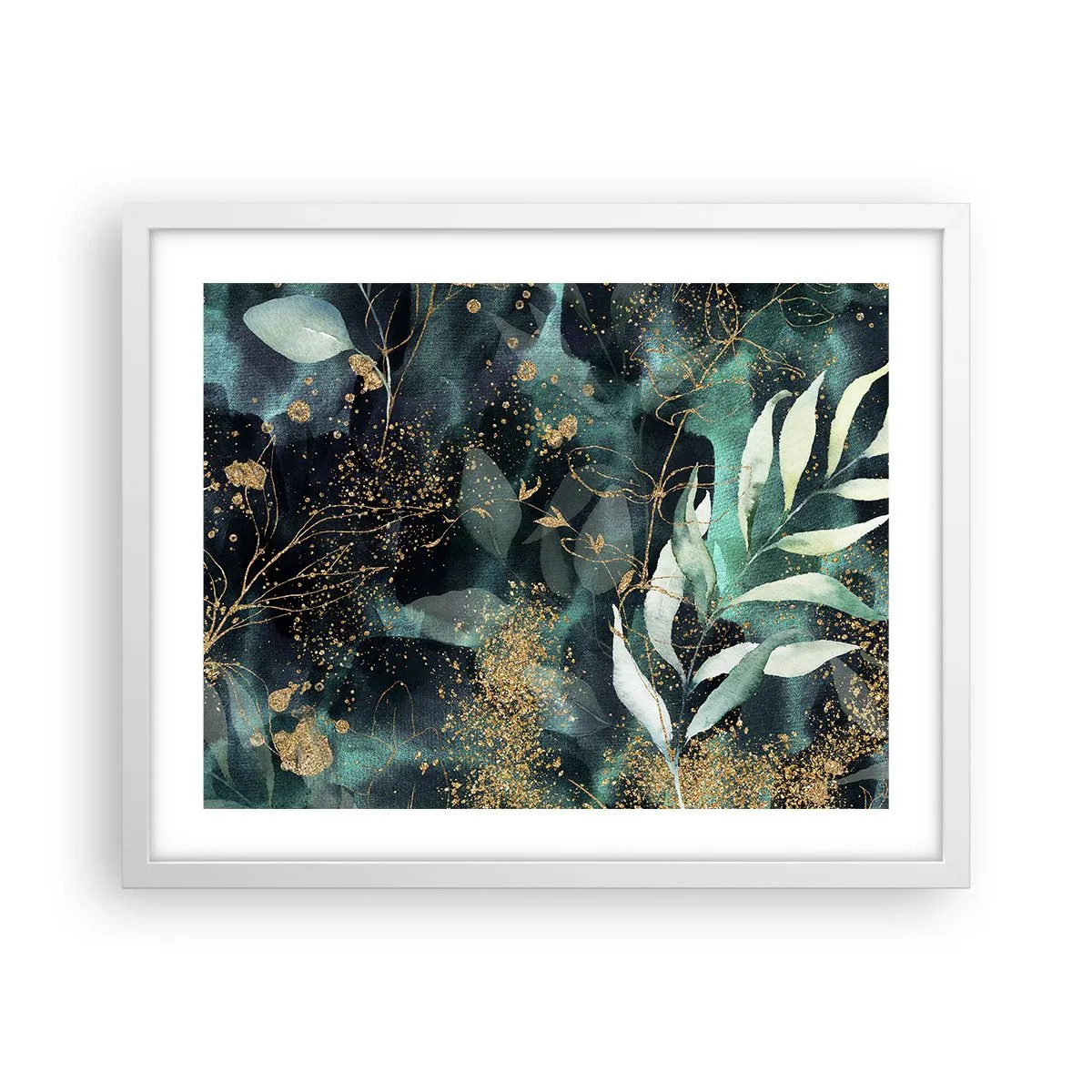 Affiche dans un cadre blanc - Poster - Jardin magique - 50x40 cm