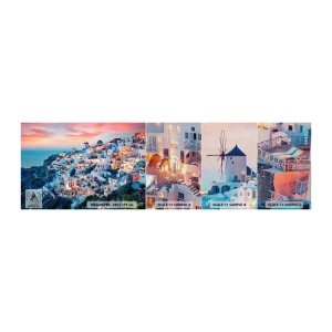 Échantillon de Papier Peint Premium Canvas - Vos grandes vacances en Grèce - Paysage, Grèce, Santorin - 100x30 cm