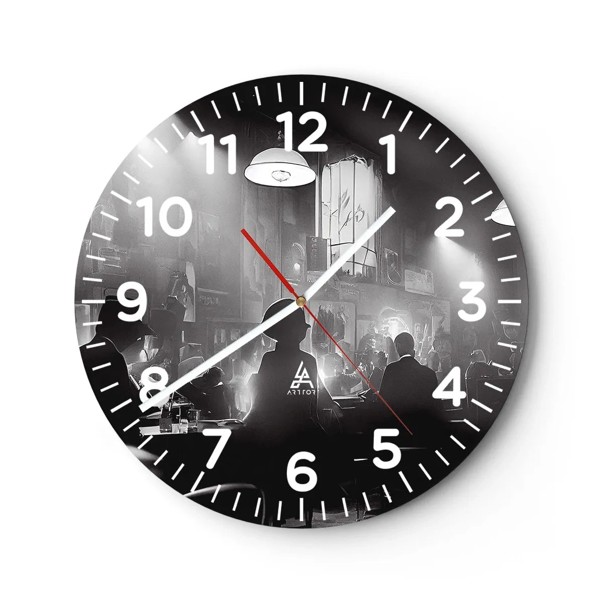 Horloge murale - Pendule murale - Dans une ambiance jazz - 40x40 cm