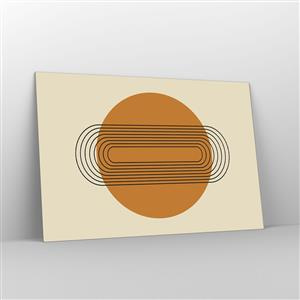 Impression sur verre - Image sur verre - Abstraction géométrique avec des cercles et des lignes - 120x80cm - Plan idéal - Décoration murale moderne pour le salon et la chambre ARTTOR