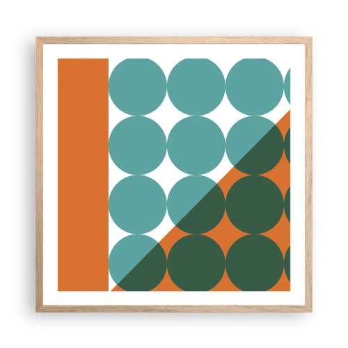 Affiche dans un chêne clair - Poster - En haut et en diagonale - 60x60 cm