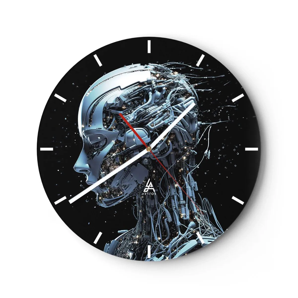 Horloge murale - Pendule murale - La technologie est une femme - 40x40 cm