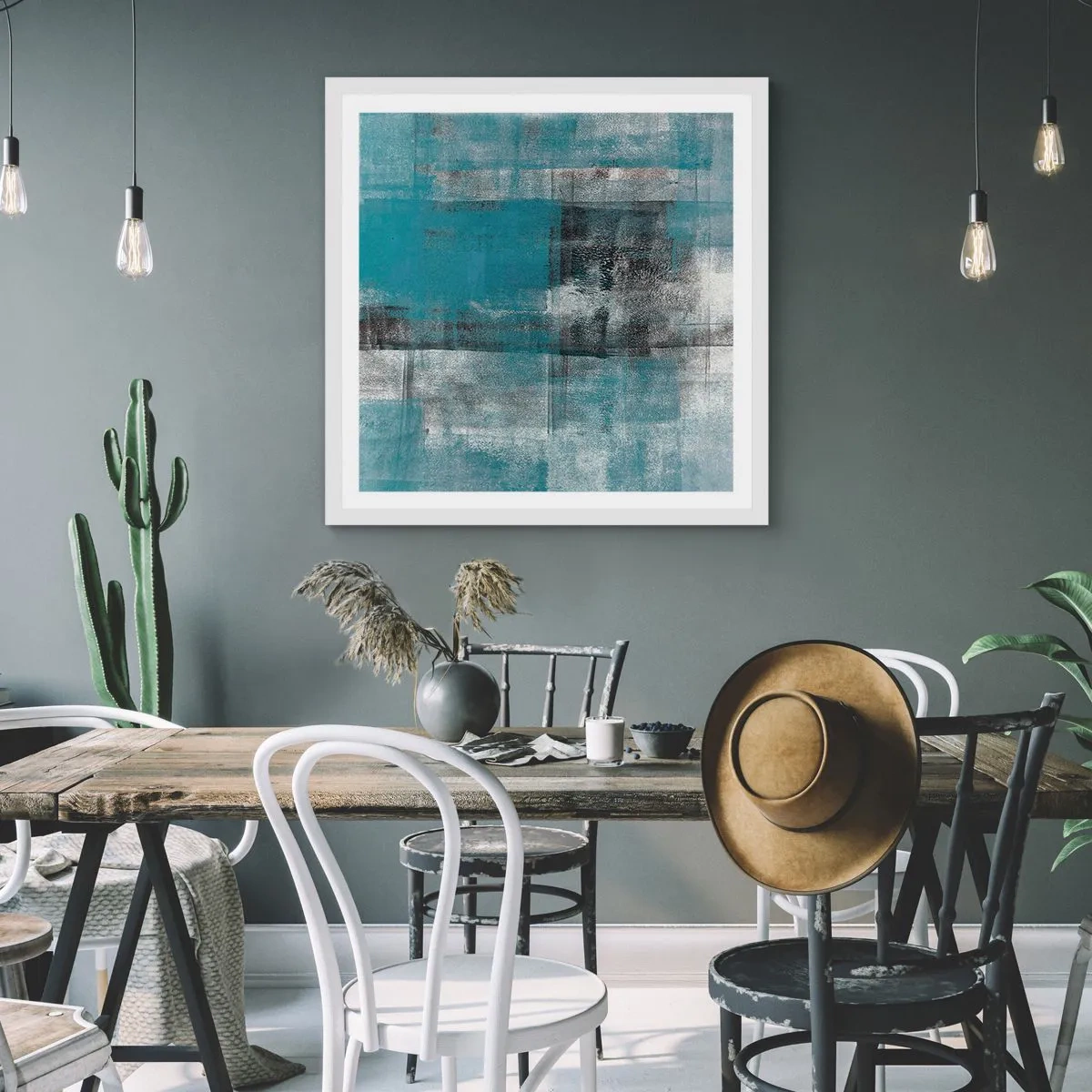 Affiche dans un cadre blanc - Poster - Eau et air - 30x30 cm