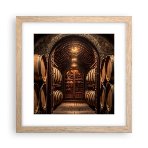 Affiche dans un chêne clair - Poster - Cave climatisée - 30x30 cm