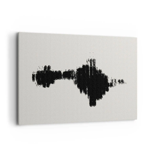 Impression sur toile - Image sur toile - Un motif abstrait ressemblant à une onde sonore dans un style minimaliste. - 120x80cm - Vibrations de l'imagination - Décoration murale moderne pour le salon et la chambre ARTTOR