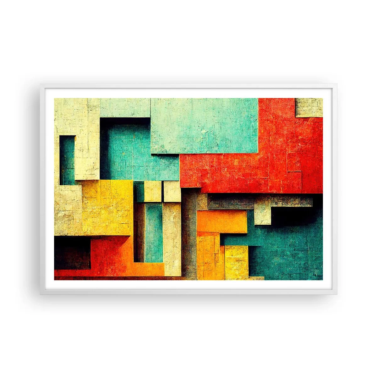 Affiche dans un cadre blanc - Poster - Festival des angles droits - 100x70 cm