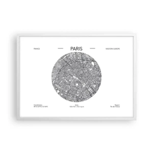 Affiche dans un cadre blanc - Poster - Anatomie de Paris - 70x50 cm