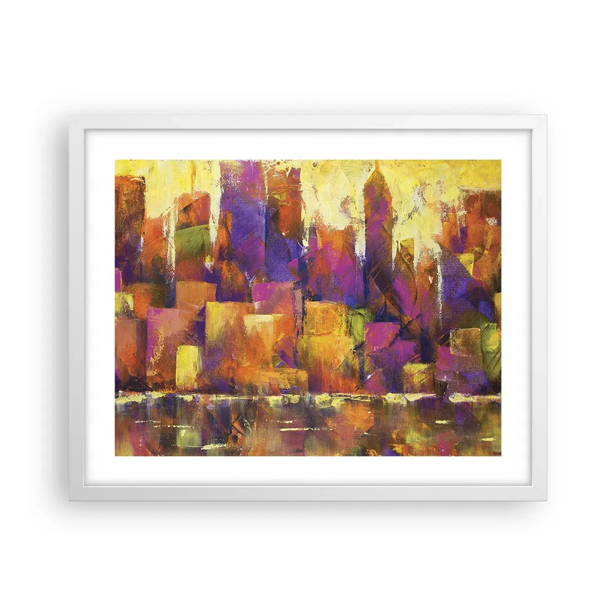 Affiche dans un cadre blanc - Poster - Composition métropolitaine - 50x40 cm