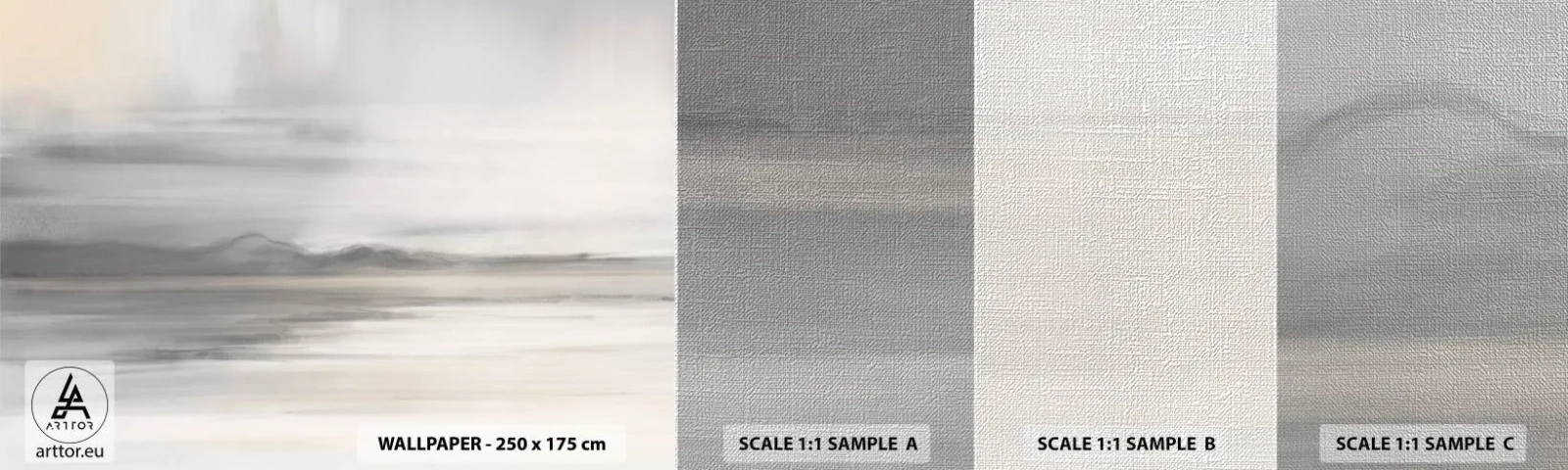 Échantillon de Papier Peint Premium Canvas - Distance réfléchie - Brillant, Morceau, Abstraction - 100x30 cm