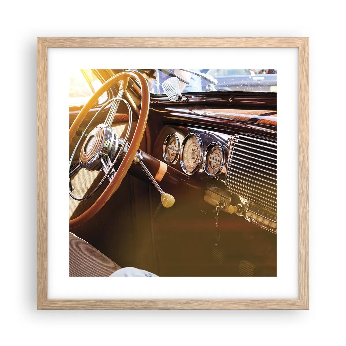 Affiche dans un chêne clair - Poster - Souffle de luxe venu du passé - 40x40 cm