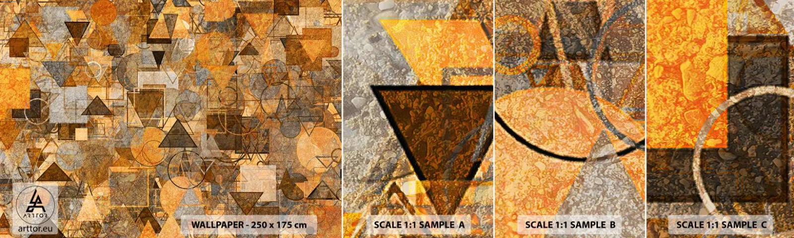 Échantillon De Papier Peint Standard Eco - Le monde en forme - Abstraction, Morceau, Modèle moderne - 100x30 cm