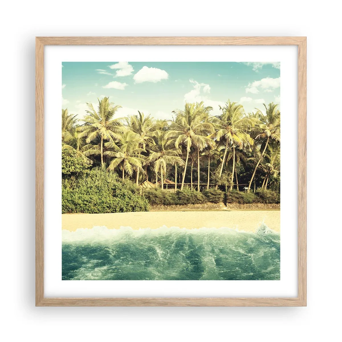 Affiche dans un chêne clair - Poster - Peut-être ici? - 50x50 cm