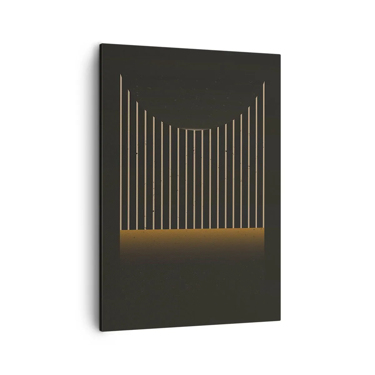 Impression sur toile - Image sur toile - Motif géométrique à rayures sur fond sombre - 50x70cm - Explorez les ténèbres - Décoration murale moderne pour le salon et la chambre ARTTOR