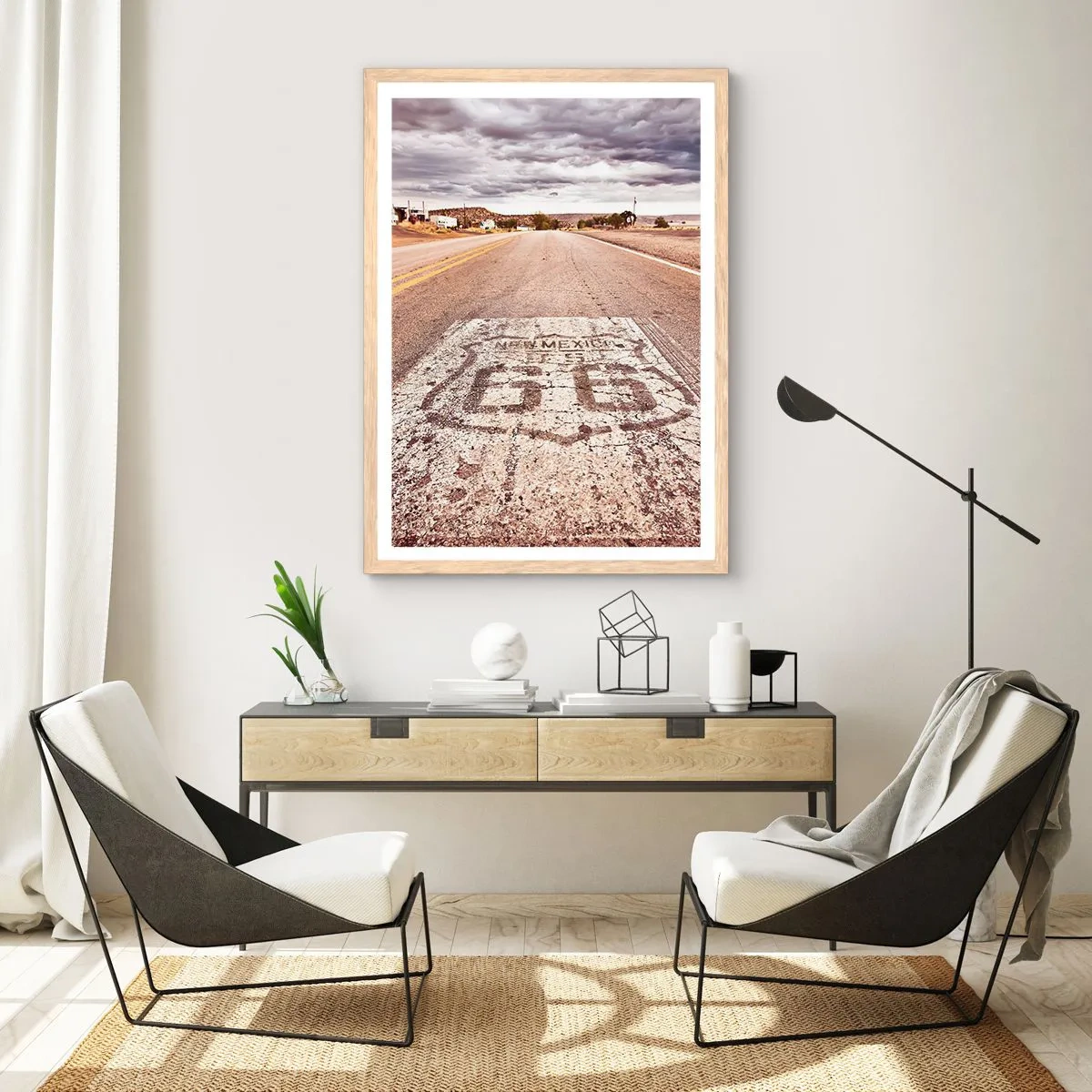 Affiche dans un chêne clair - Poster - Mother Road - une légende américaine - 61x91 cm