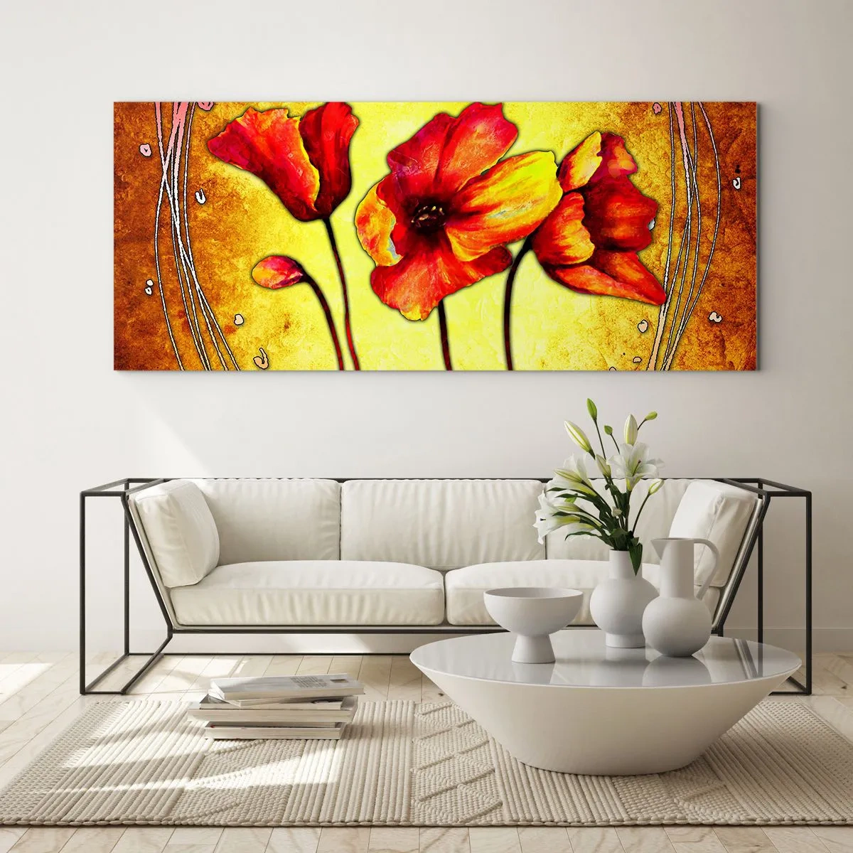 Impression sur verre - Image sur verre - Dans la décoration Art Nouveau - 90x30 cm