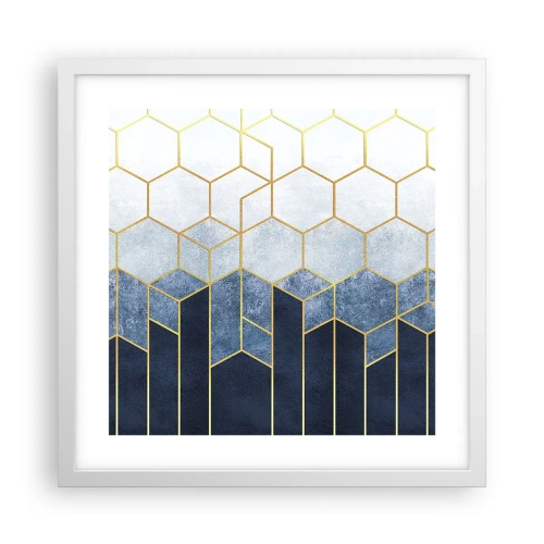 Affiche dans un cadre blanc - Poster - Composition en rythme syncopé - 40x40 cm