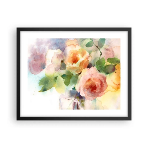 Affiche dans un cadre noir - Poster - Délicat comme l'aquarelle - 50x40 cm