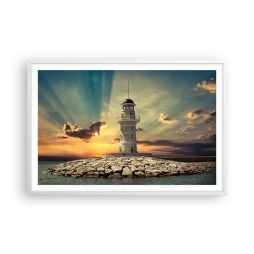 Affiche dans un cadre blanc - Poster - Lumière - Bonté - Beauté - 91x61 cm