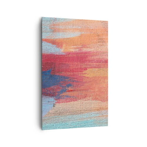 Impression sur toile - Image sur toile - Coups de pinceau abstraits et colorés - 80x120cm - Ecoulement de l'arc-en ciel - Décoration murale moderne pour le salon et la chambre ARTTOR