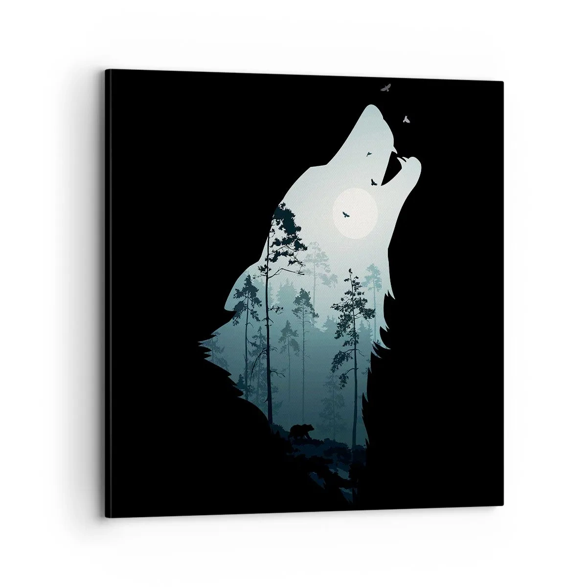 Impression sur toile - Image sur toile - La voix de nuit de la forêt - 70x70 cm