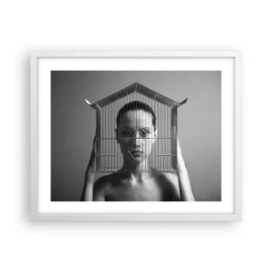 Affiche dans un cadre blanc - Poster - Portrait un peu surréaliste - 50x40 cm