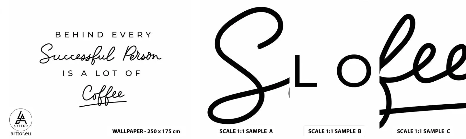 Échantillon De Papier Peint Standard Eco - Secret du succès - Typographie, Affirmation, Maxime - 100x30 cm