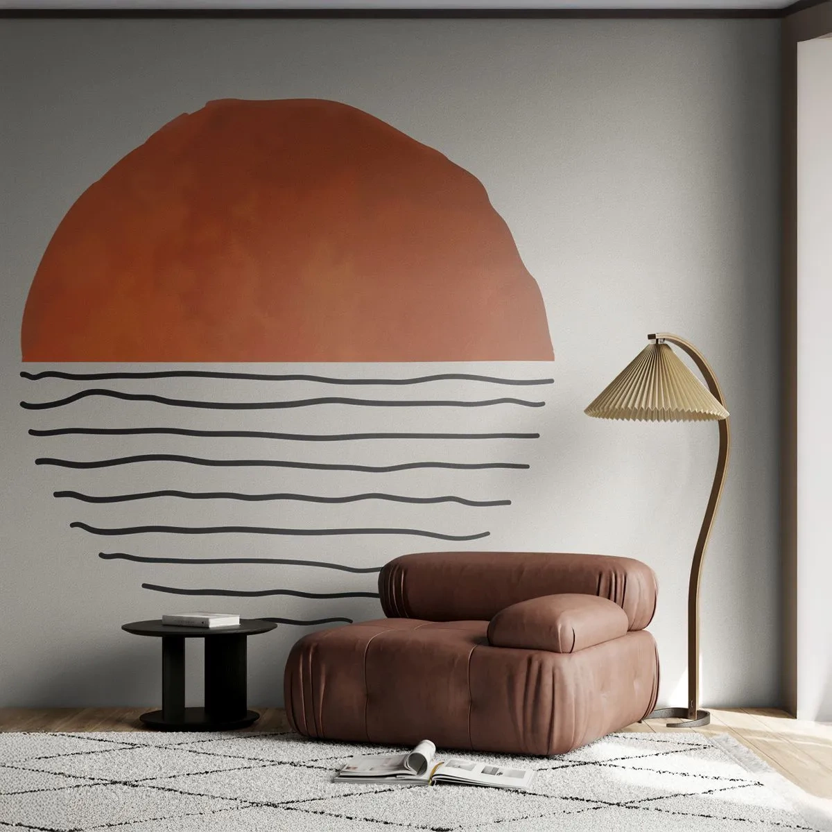 Papier Peint Autocollant Deluxe Sticker - Dans un climat japonnais - Abstraction, Morceau, Minimalisme - 250x175 cm