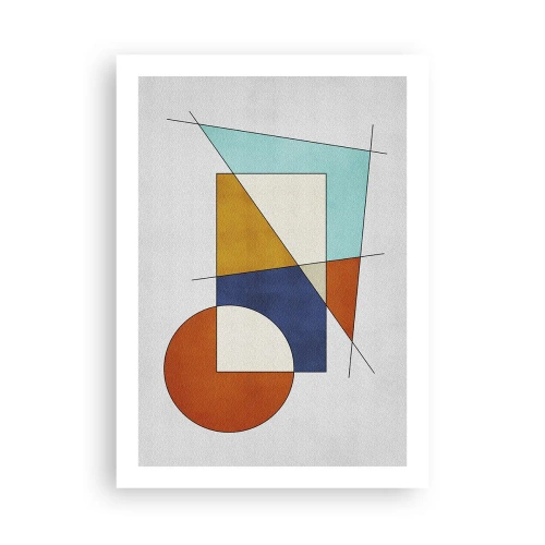 Affiche - Poster - Abstraction géométrique avec des figures et des lignes colorées - 50x70cm - Abstraction : plaisir moderniste - Décoration murale moderne pour le salon et la chambre ARTTOR