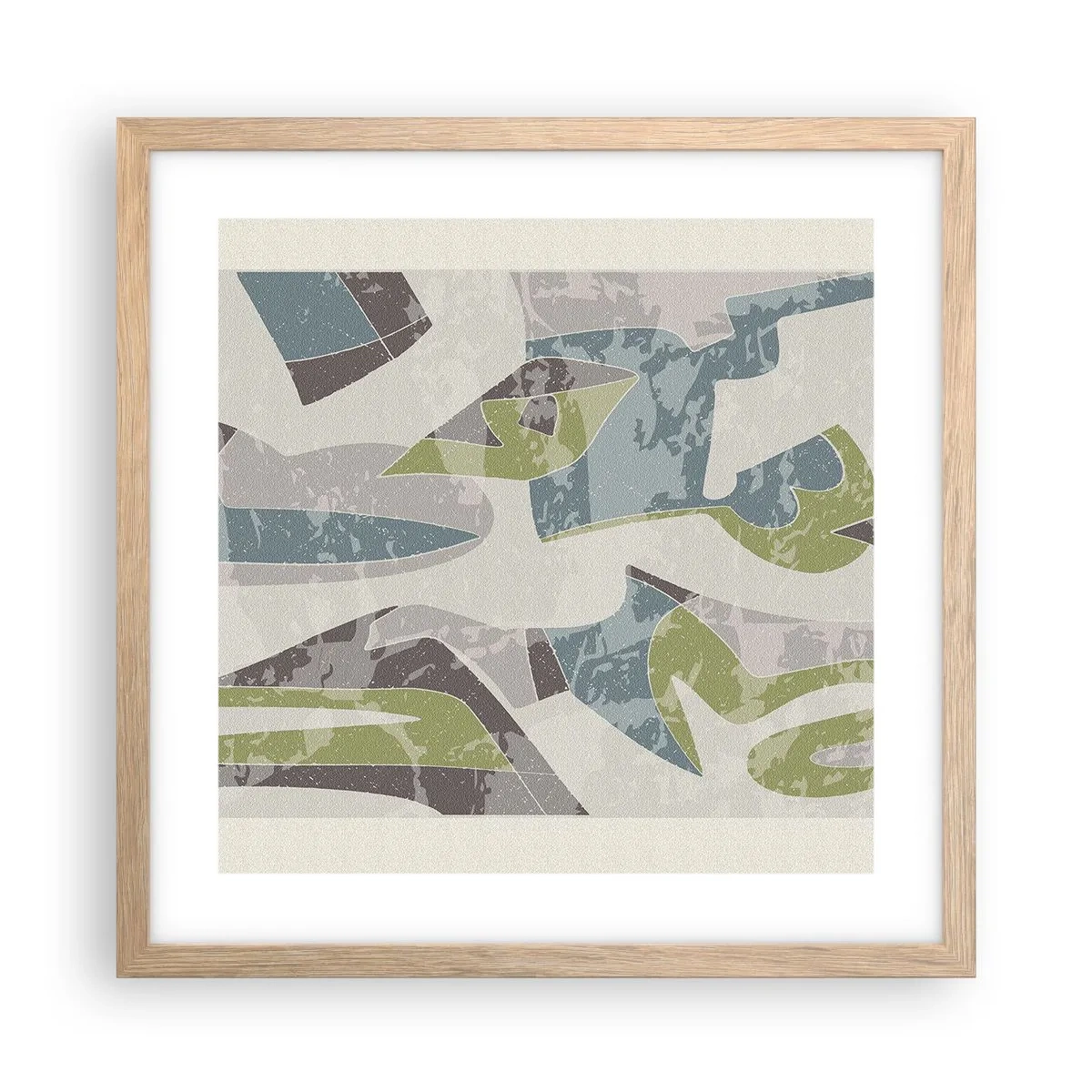 Affiche dans un chêne clair - Poster - Composition derrière la vitre - 40x40 cm