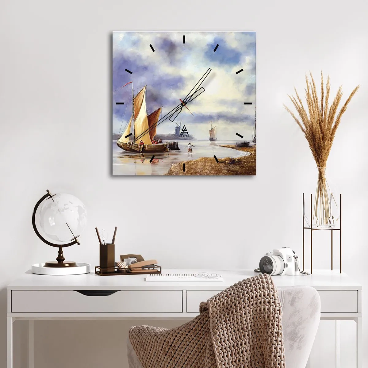 Horloge murale - Pendule murale - Retour de marin - 30x30 cm