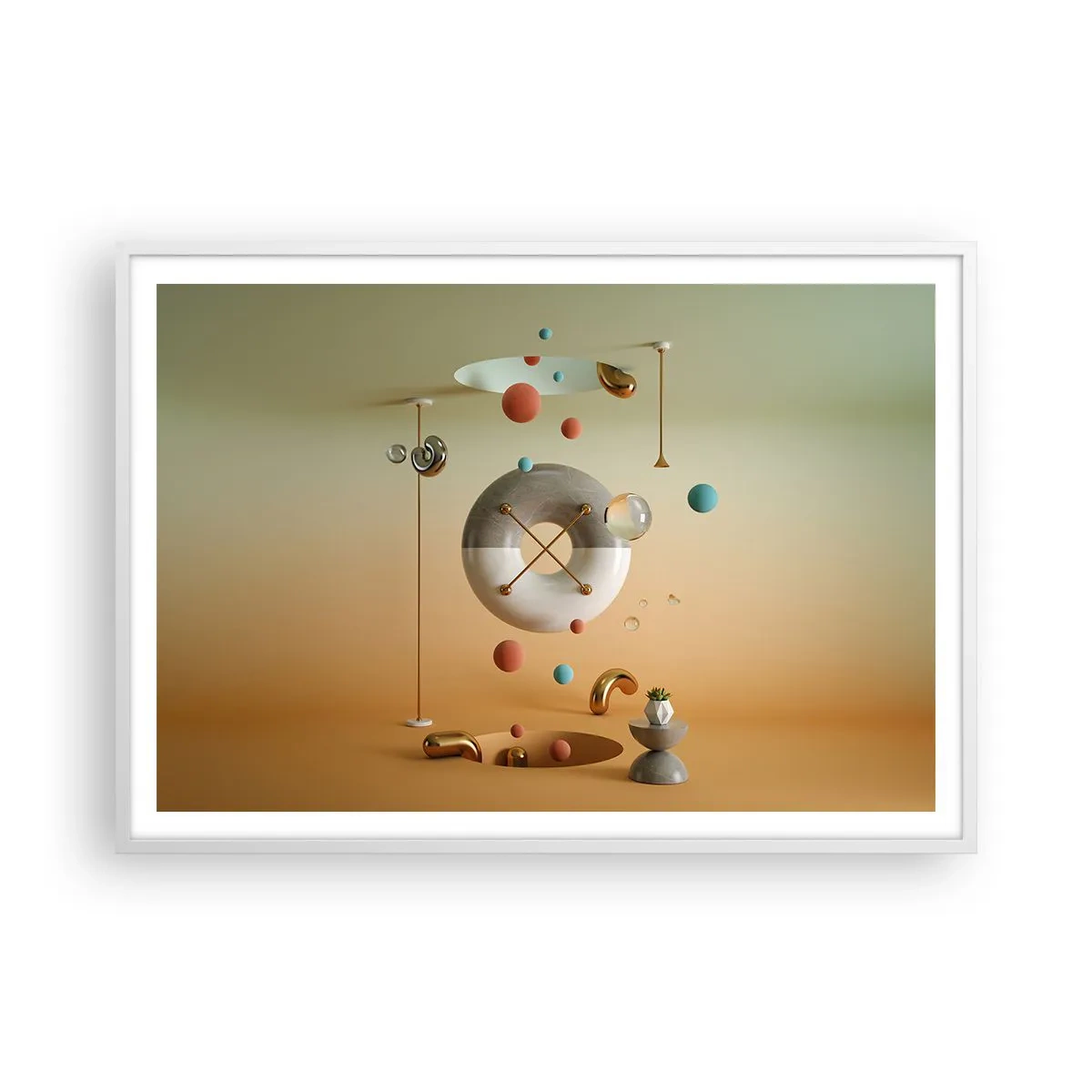 Affiche dans un cadre blanc - Poster - Tout peut arriver - 100x70 cm