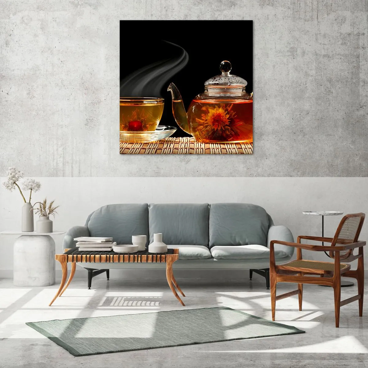 Impression sur verre - Image sur verre - La magie et l'art de l'infusion du thé - 30x30 cm