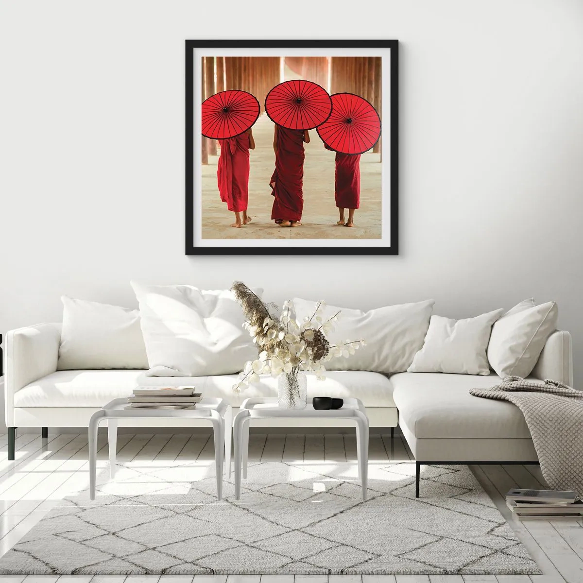 Affiche dans un cadre noir - Poster - Sur la route du pays pure - 30x30 cm