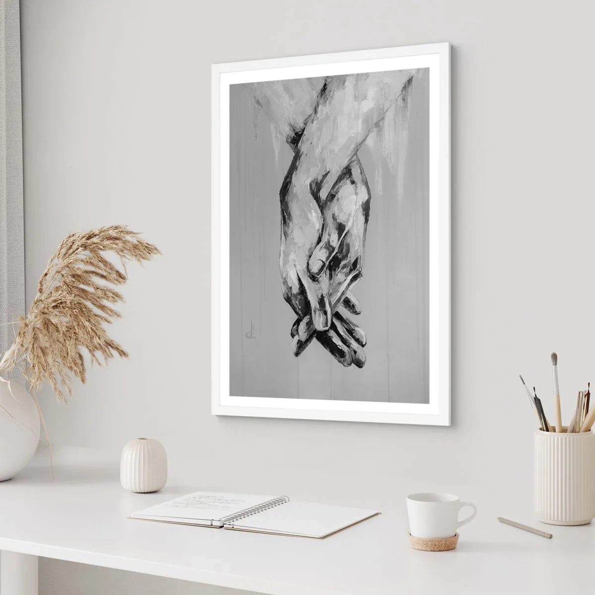 Affiche dans un cadre blanc - Poster - Début... - 50x70 cm