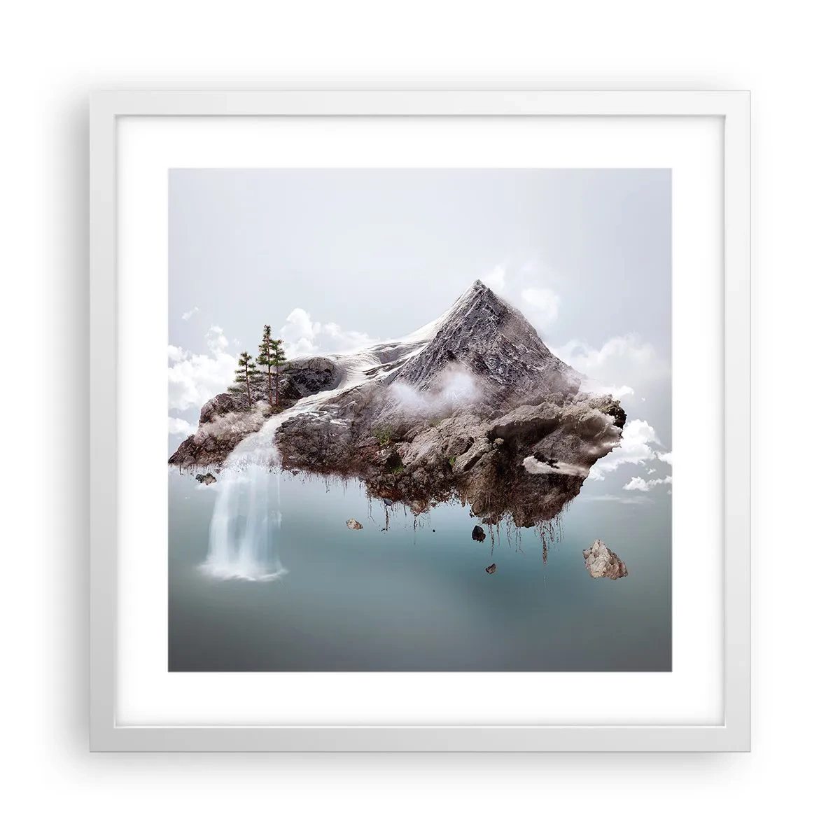 Affiche dans un cadre blanc - Poster - L'oeil du surréaliste - 40x40 cm