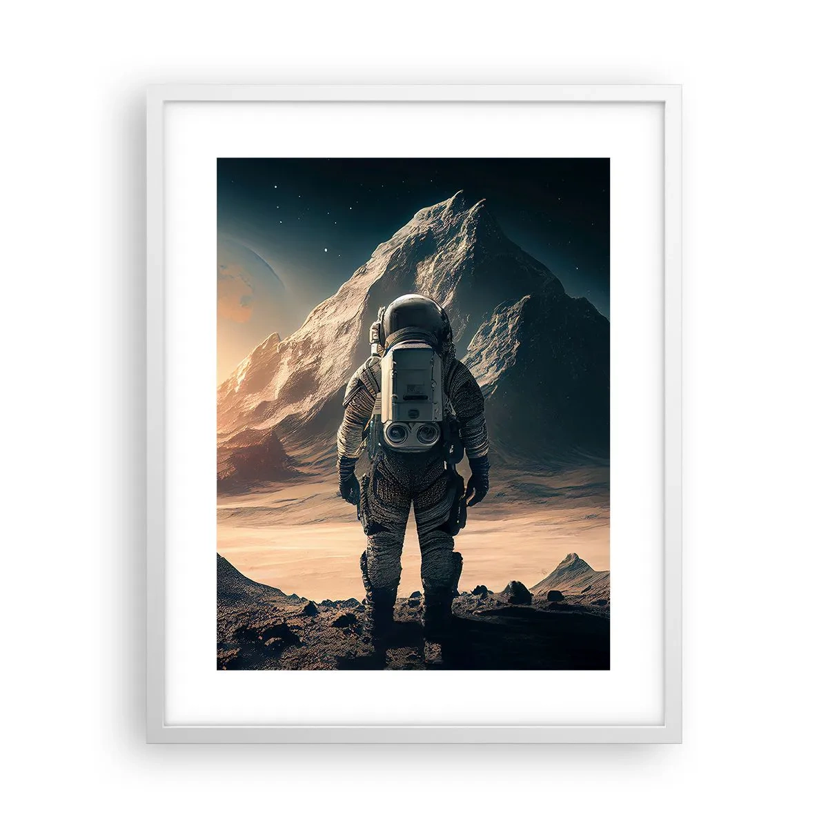 Affiche dans un cadre blanc - Poster - Nouveau défi - 40x50 cm