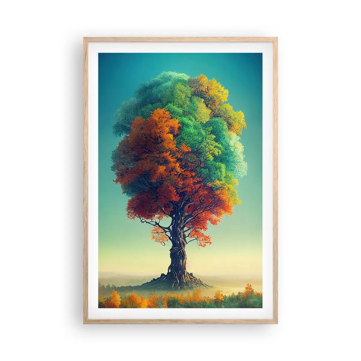 Affiche dans un chêne clair - Poster - Le chêne – le père de la nature - 61x91 cm
