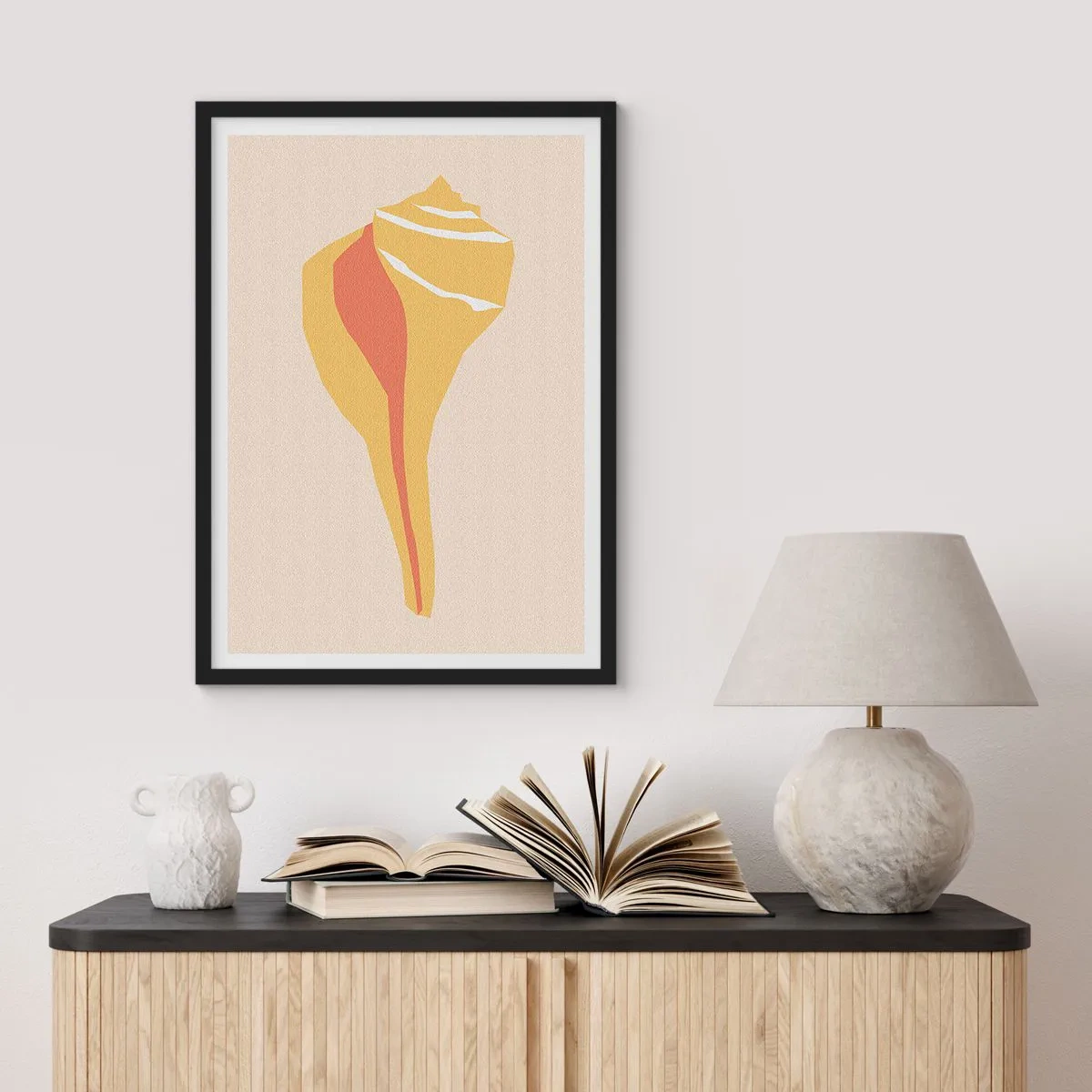 Affiche dans un cadre noir - Poster - Abstraction organique – croissance - 40x50 cm