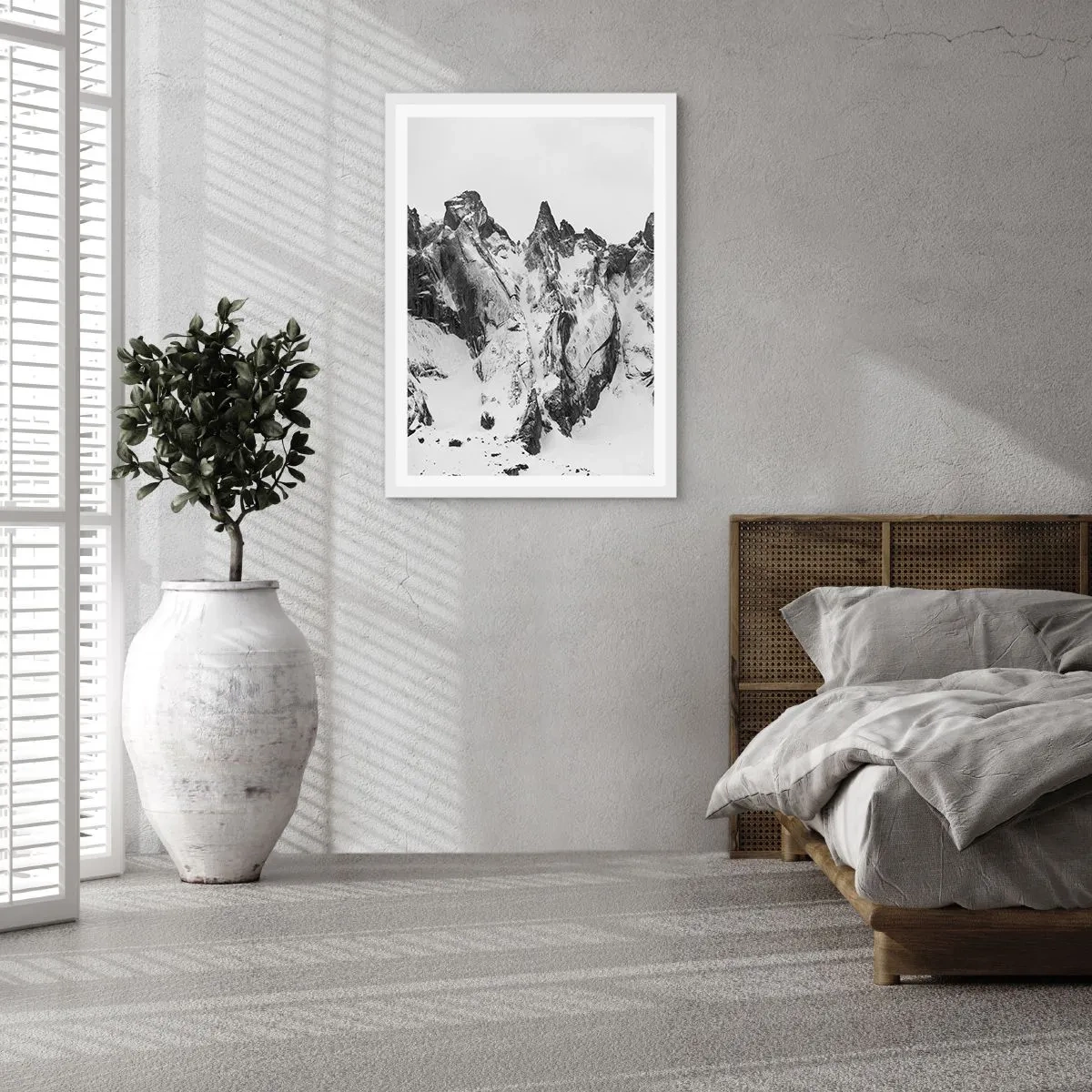 Affiche dans un cadre blanc - Poster - Crête dangereuse de granit - 40x50 cm