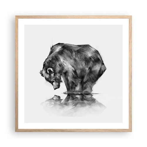 Affiche dans un chêne clair - Poster - Ravi de rencontrer quelqu'un de proche - 60x60 cm