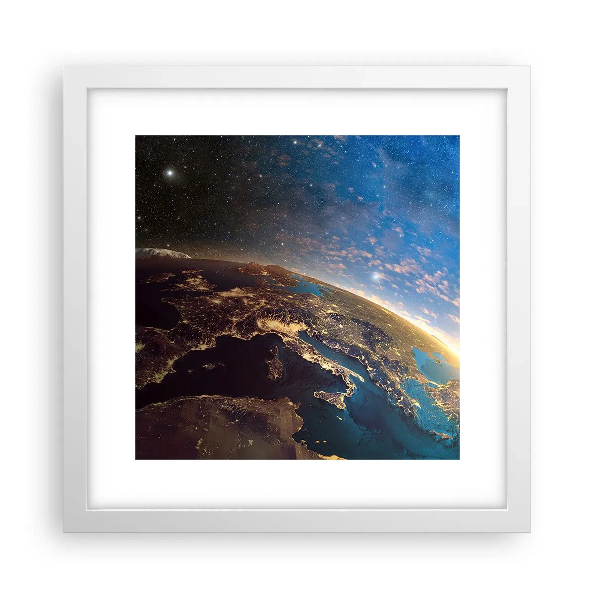 Affiche dans un cadre blanc - Poster - Regardons-nous de loin - 30x30 cm
