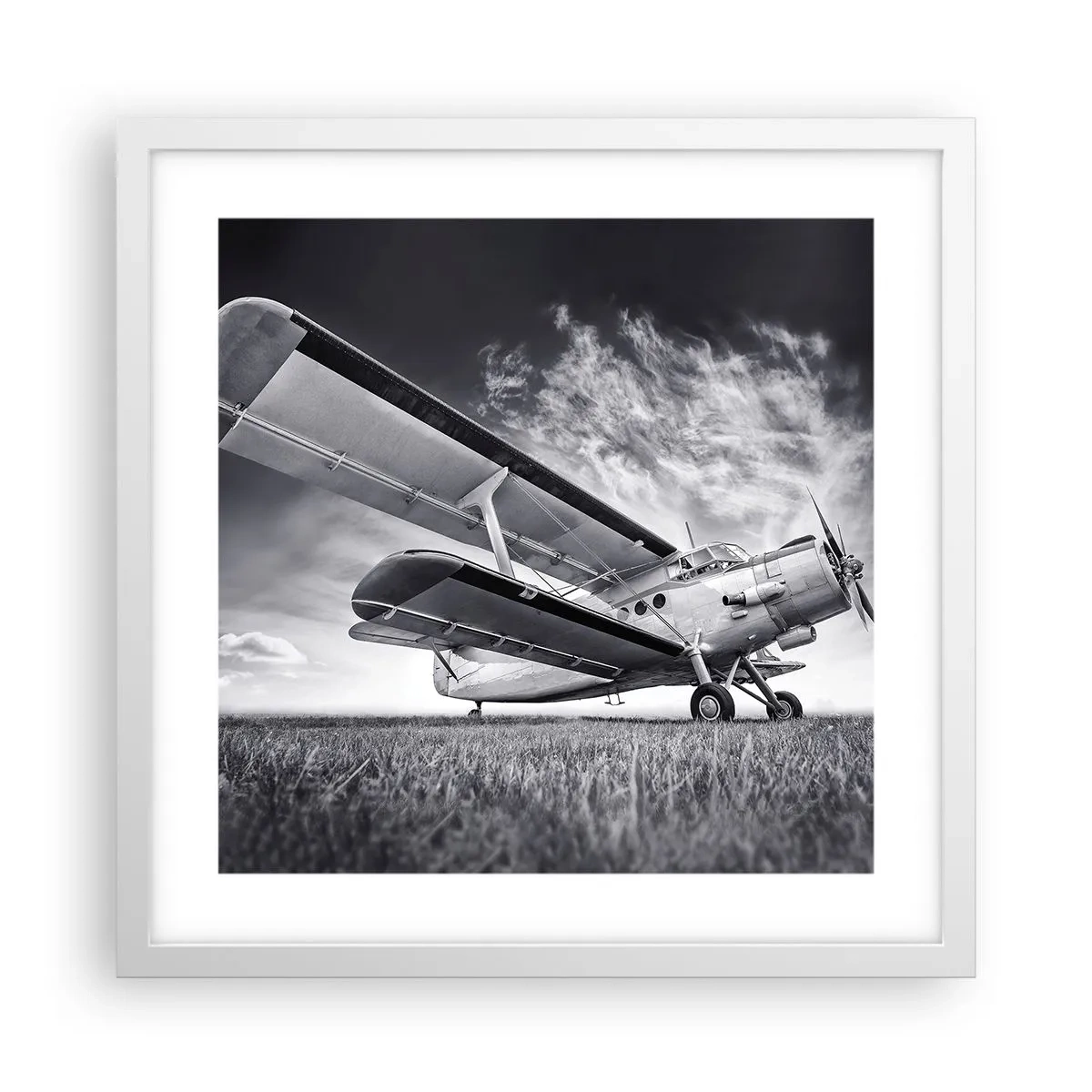 Affiche dans un cadre blanc - Poster - Le pèlerin ailé - 40x40 cm