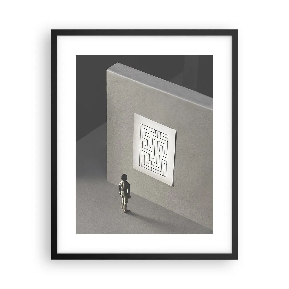 Affiche dans un cadre noir - Poster - Mais où suis-je? - 40x50 cm