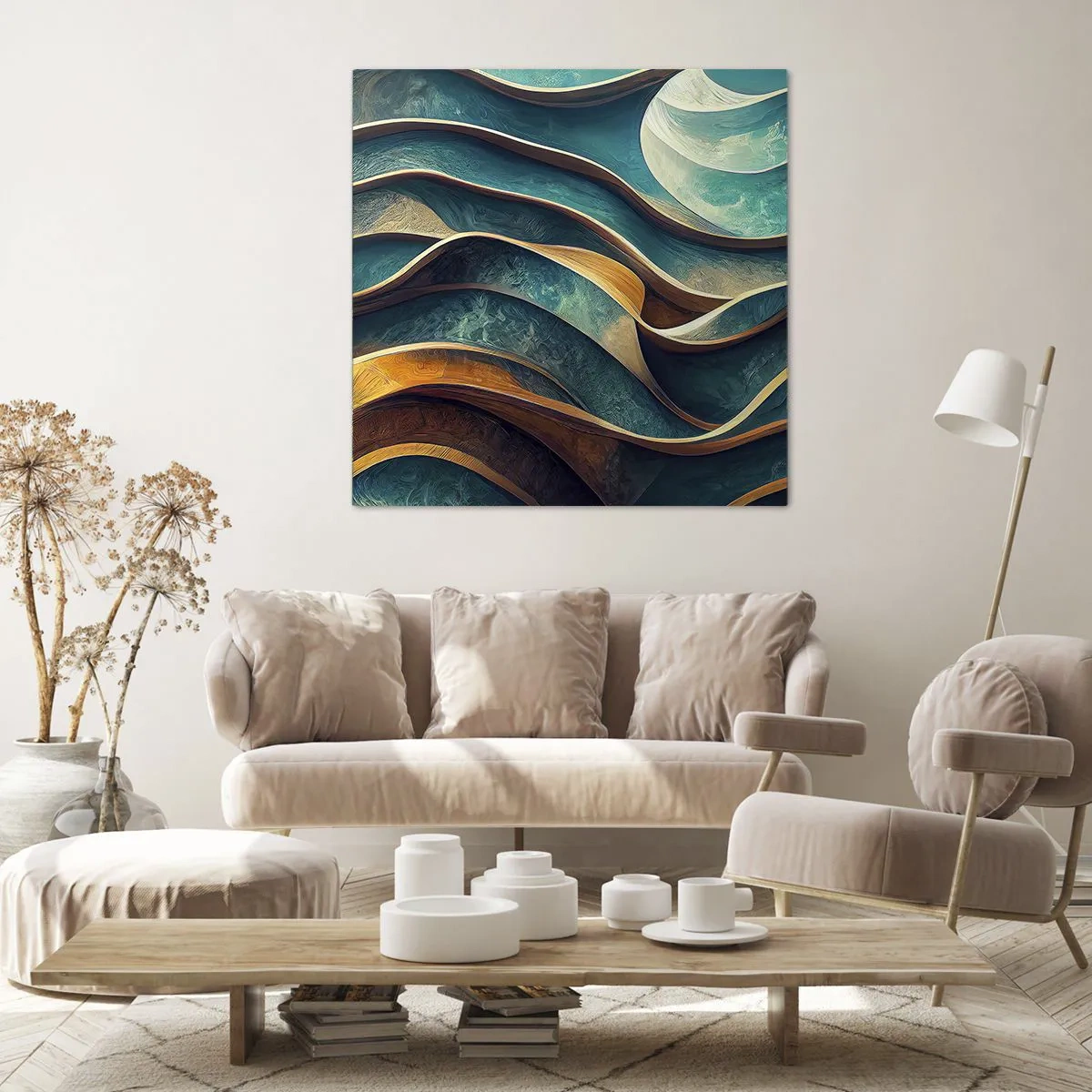 Impression sur toile - Image sur toile - Méandres de bleu - 30x30 cm